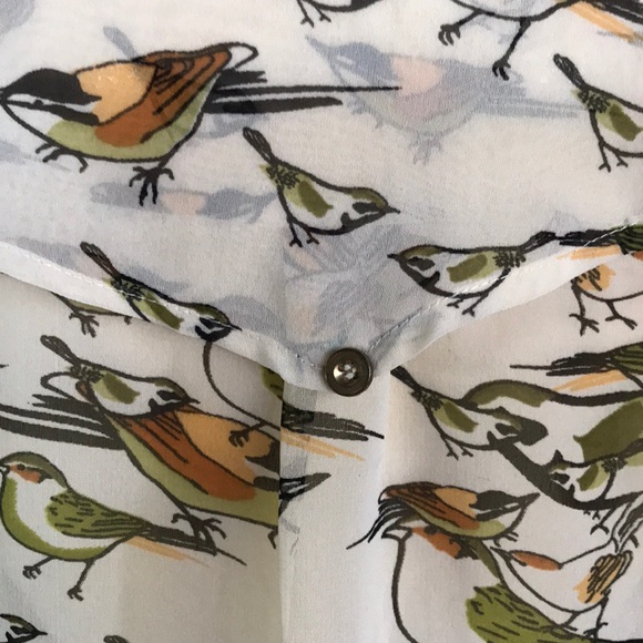 Atmosphere sheer ivory bird print blouse, new, 10 - Picture 6 of 7
